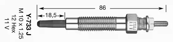 Свеча накаливания NGK 6592 (Y-733J, D-Power 13, DP13)